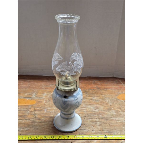 Pottery oil lamp- with chimney