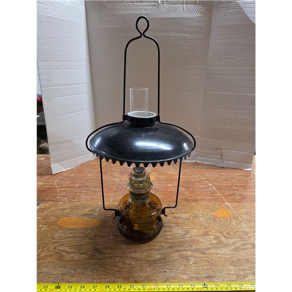Art deco oil lamp- with chimney