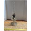 Image 1 : Glass oil lamp with chimney- has crack in chimney