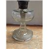 Image 2 : Glass oil lamp with chimney- has crack in chimney