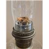 Image 3 : Glass oil lamp with chimney- has crack in chimney