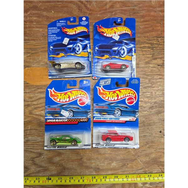 4 hotwheels diecast cars- sealed