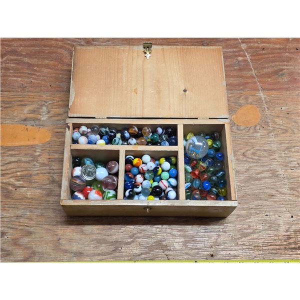 Box full of various marbles