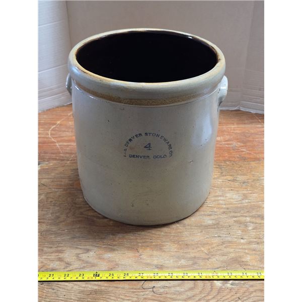 Denver stoneware crock- #4- no cracks
