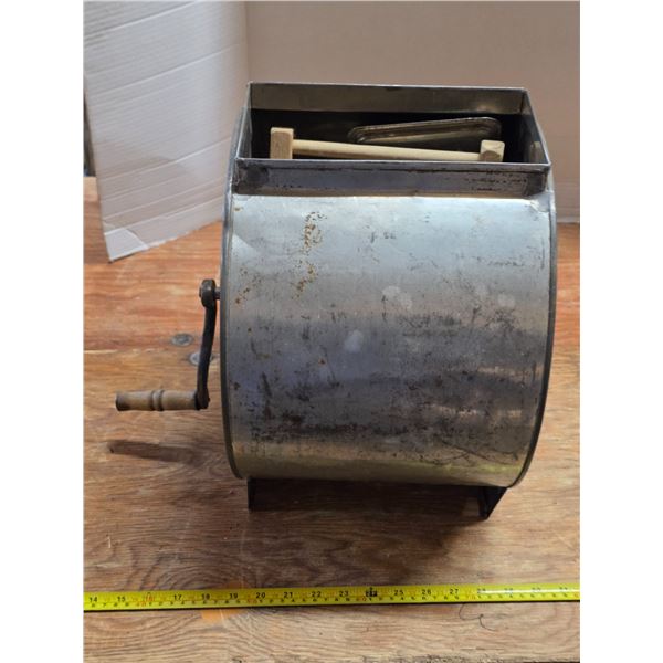 Metal butter churn