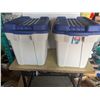 Image 1 : 2- 22Gallon rubbermaid totes with lids