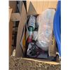 Image 4 : Mixed pallet lot, crafteing, bin of linens, diushes, etc