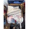 Image 2 : Mixed pallet lot, bin of linens, décor, linens, etc.
