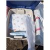 Image 6 : Mixed pallet lot, bin of linens, décor, linens, etc.