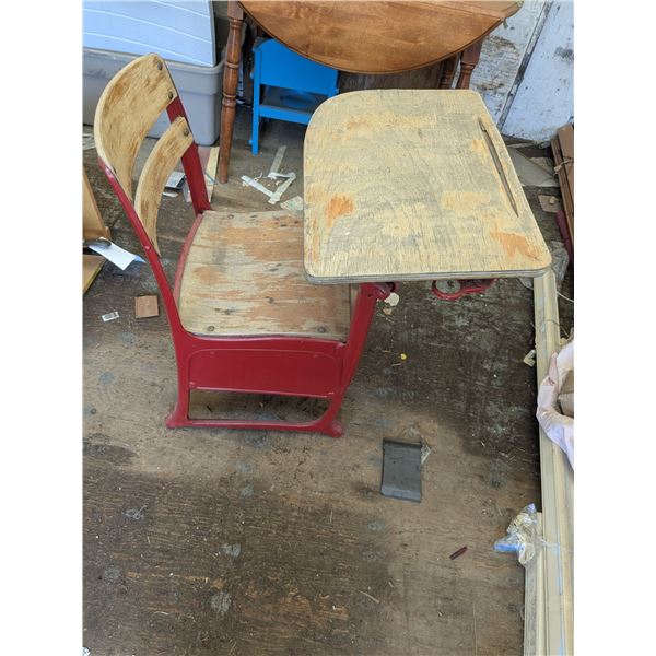 Vintage metal frame school desk