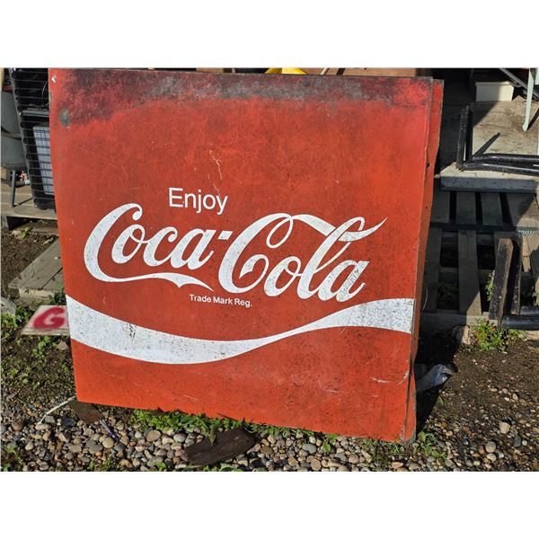 Metal coca cola sign- 44" by 45"
