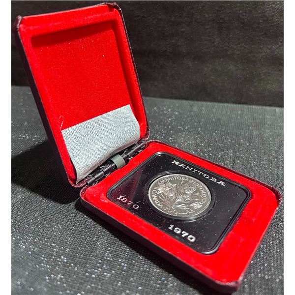 1970 Canada Manitoba Centennial Silver Dollar In Case