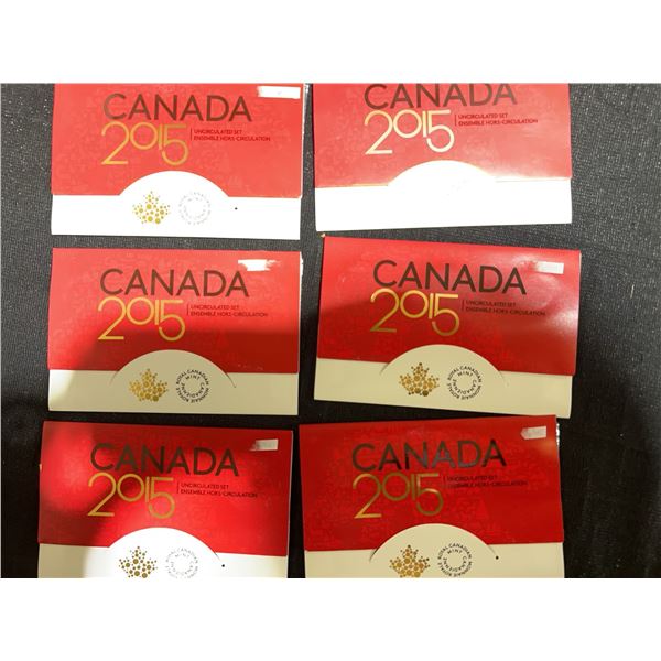 2015 Royal Canadian Mint Uncirculated Coin Sets, Lot of 6