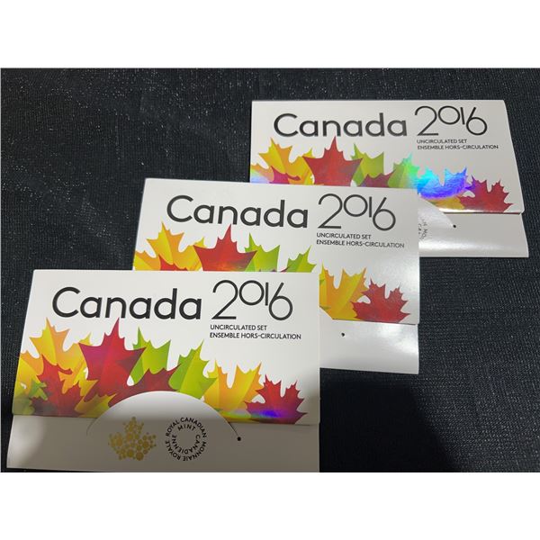 2016 Royal Canadian Mint Uncirculated Coin Sets (3)