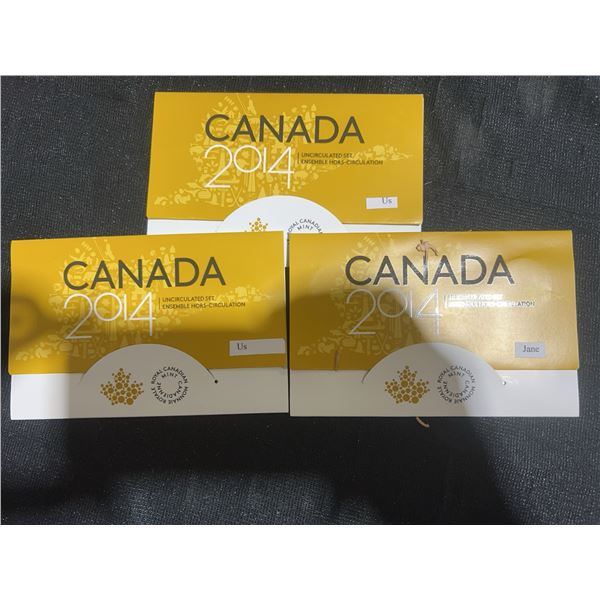 2014 Royal Canadian Mint Uncirculated Coin Set (3 Sets)