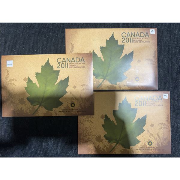 2011 Royal Canadian Mint Uncirculated Coin Sets (3)
