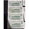 Image 10 : 18 Canada 1954 One Dollar Banknotes QEII Series