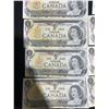 Image 3 : 18 Canada 1954 One Dollar Banknotes QEII Series