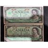 Image 1 : 1967 Canada Centennial $1 Banknotes (Pair, Beattie-Rasminsky Signatures)