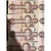 Image 2 : 20 Canadian 2 Dollar Banknotes, 1986 Series Birds of Canada