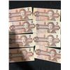 Image 1 : Eight 1986 Canadian $2 Banknotes, Birds of Canada Series
