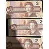 Image 2 : Eight 1986 Canadian $2 Banknotes, Birds of Canada Series