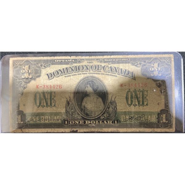 1917 Dominion of Canada $1 Banknote, Ottawa Issue