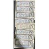 Image 1 : 8 Canada $5 1954 Banknotes, Series Notes