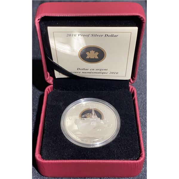 2010 Canada Proof Silver Dollar HMCS Sackville 75th Anniversary