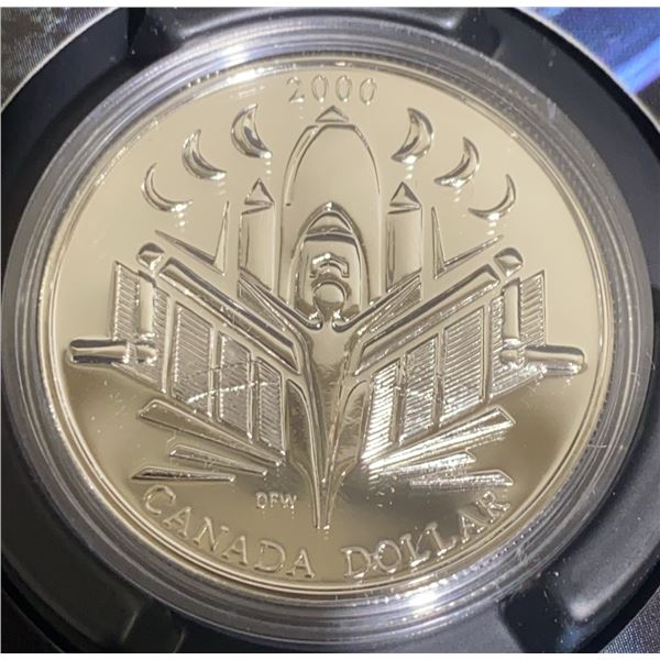 2000 Canada Voyage Of Discovery Proof Silver Dollar Coin