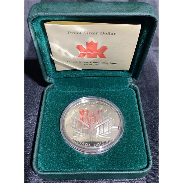 2000 Canada Sterling Silver Proof Dollar with Case and COA