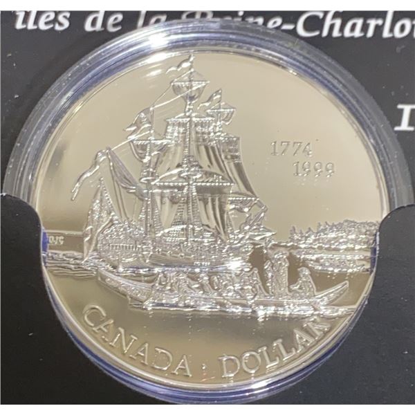 1998 Canada Proof Silver Dollar Juan Perez Expedition