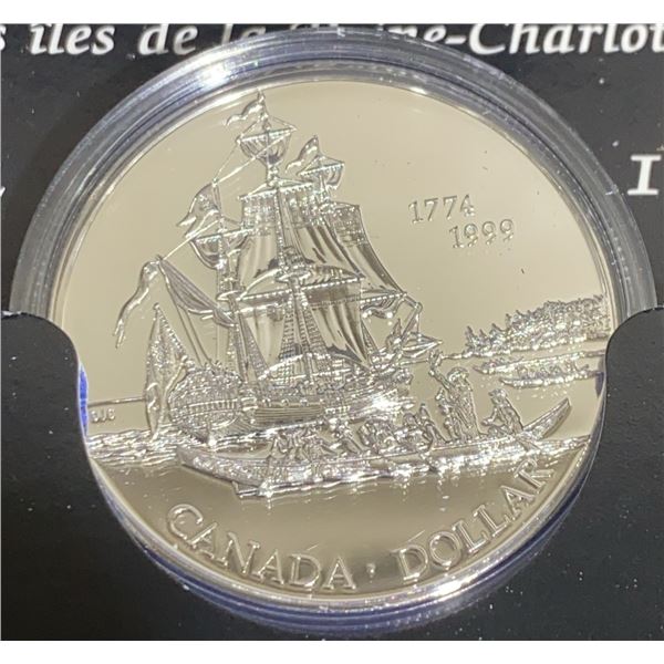 1999 Canada Queen Charlotte Islands Sterling Silver Dollar