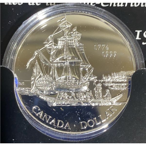 1999 Canada Sterling Silver Dollar Coin Queen Charlotte Islands