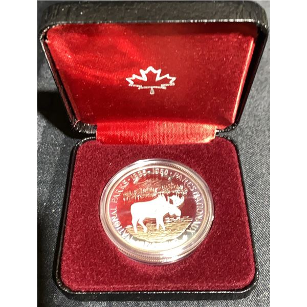 1985 Canada National Parks Centennial Silver Dollar in Case