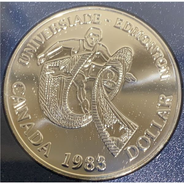 1983 Canada Edmonton Universiade Silver Dollar Coin