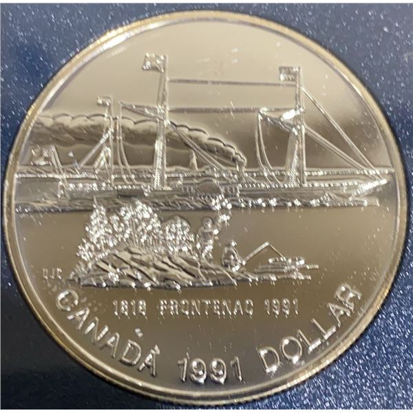 1991 Canada Dollar Silver Coin SS Frontenac Proof