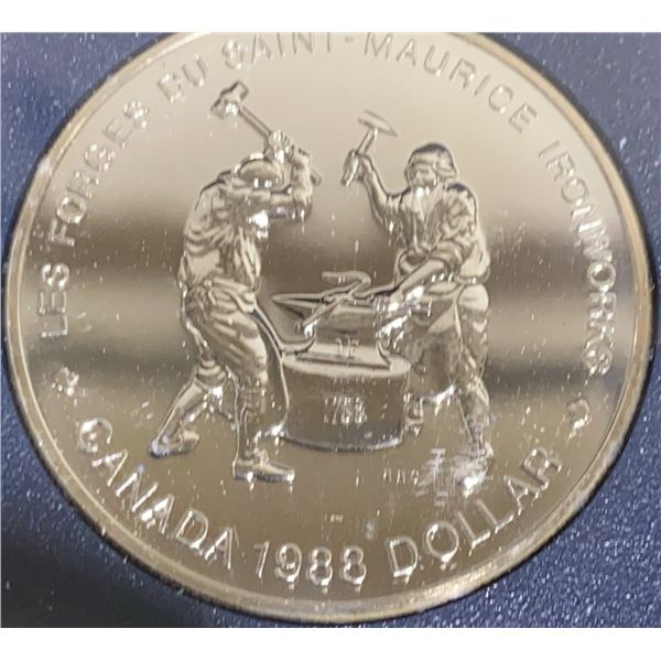 1988 Canada $1 Silver Dollar Les Forges Du Saint-Maurice