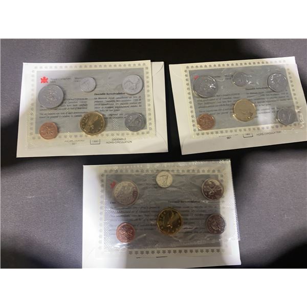 1992 Royal Canadian Mint Uncirculated Coin Sets, Lot of 3