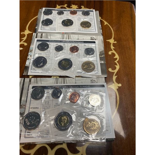 2002 Royal Canadian Mint Uncirculated Coin Sets — Lot of Three