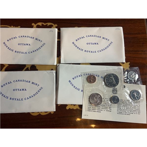 1972 Royal Canadian Mint Uncirculated Coin Sets (4)