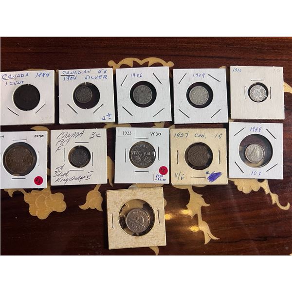 Historic Canadian Coin Collection, 1884–1948, 11 Pieces