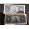 Image 4 : 1937 Bank of Canada $5 Notes, Coyne-Towers Signatures, Lot of 2