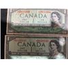 Image 2 : 5 Canadian One Dollar Notes, 1954-1967 Series