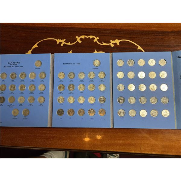 Canadian Dime Collection 1937 to 1997 in Whitman Album