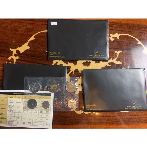 Royal Canadian Mint 2005 Uncirculated Coin Sets (3)