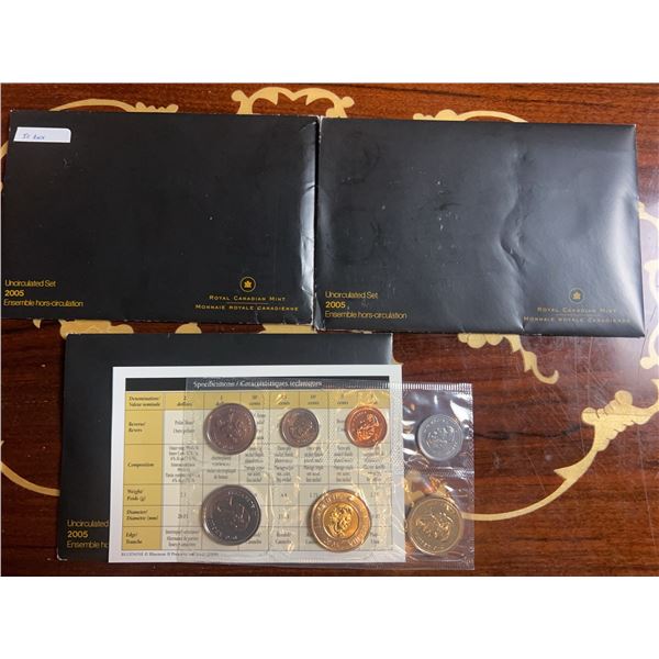 2005 Royal Canadian Mint Uncirculated Coin Sets (3 Sets)