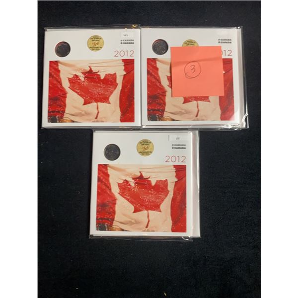 3 Royal Canadian Mint 2012 Uncirculated Coin Sets