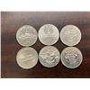 Image 1 : 6 Canadian Nickel Dollar Coins 1970-1980