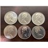 Image 8 : 6 Canadian Nickel Dollar Coins 1970-1980